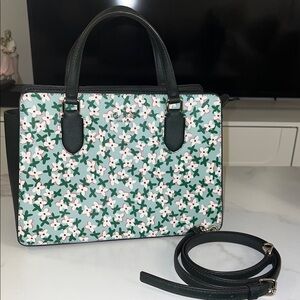 Kate Spade Floral Satchel in Green and White